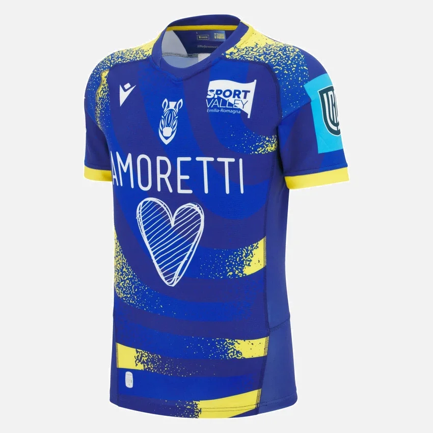 Camisas auténticas de local para adultos del Zebre Parma 2025/26 Camisas auténticas de local para adultos del Zebre Parma 2025/26
