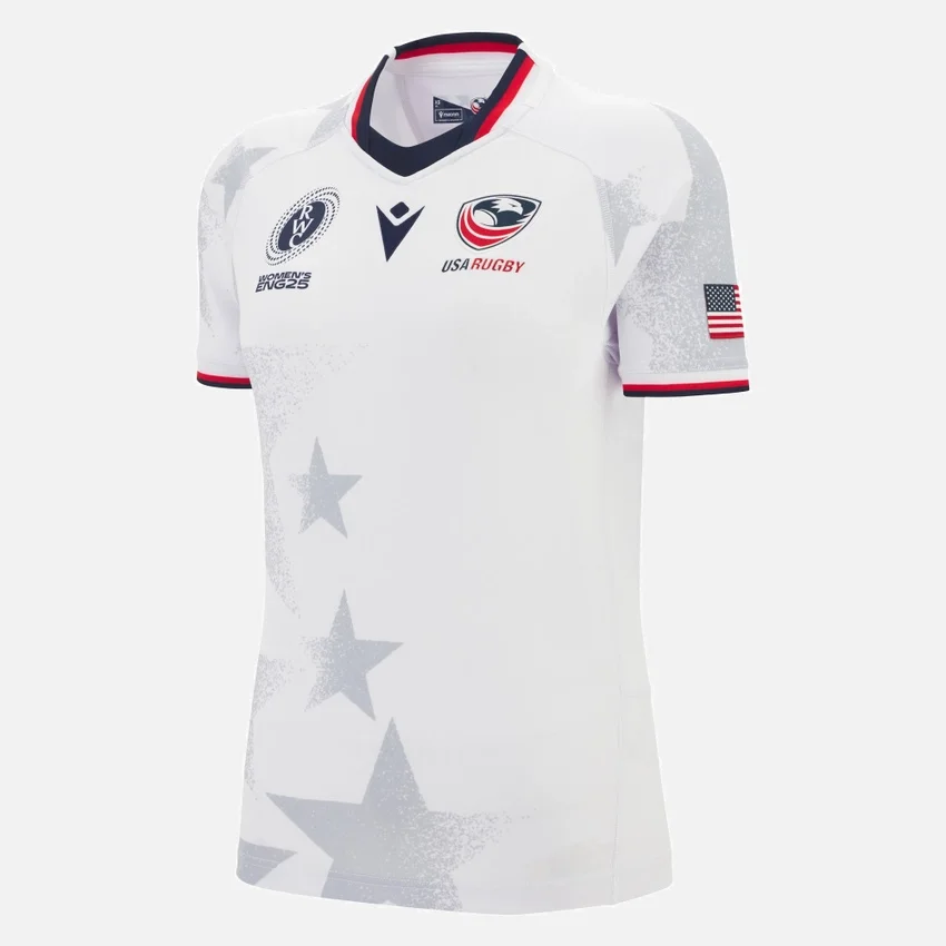 Camisas auténticas de visitante de la selección femenina de rugby de EE. UU. para la WRWC 2025 Camisas auténticas de visitante de la selección femenina de rugby de EE. UU. para la WRWC 2025