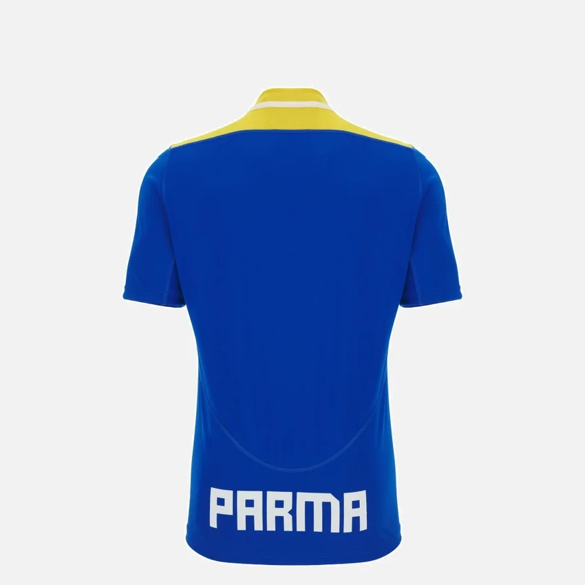 Camisas de entrenamiento junior Zebre Parma 2025/26 azul real/amarilla Camisas de entrenamiento junior Zebre Parma 2025/26 azul real/amarilla