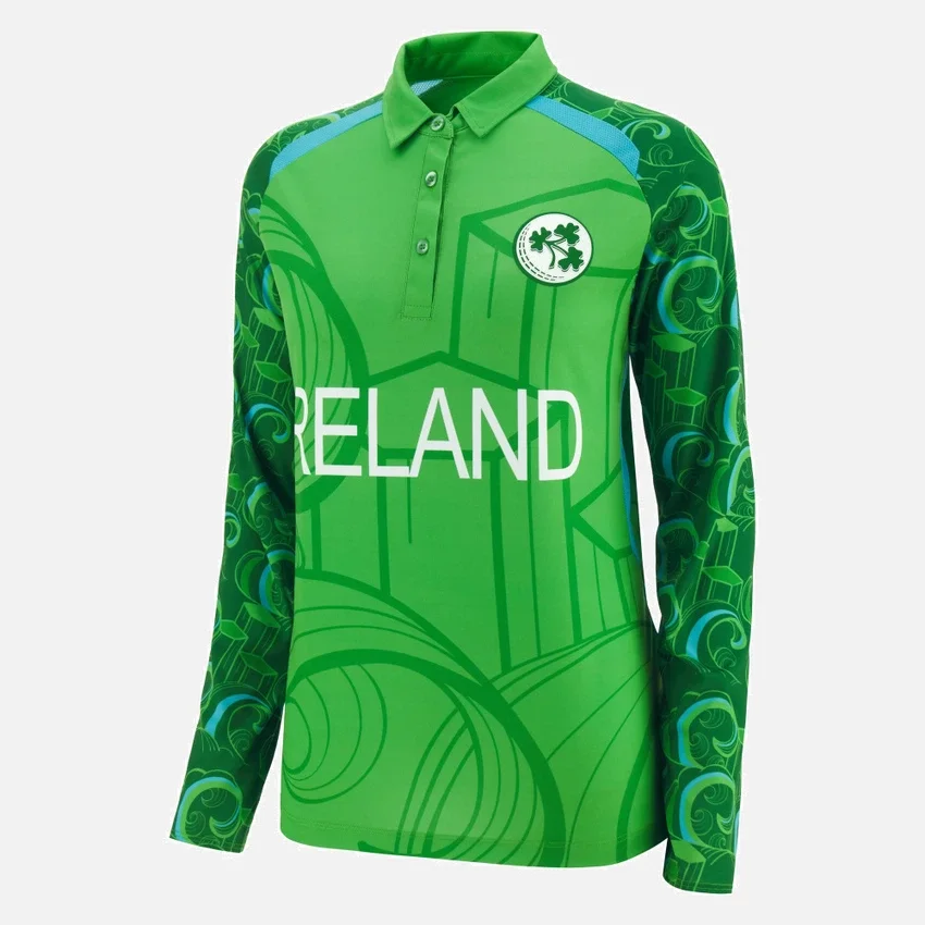 Camisas de partido de manga larga T-20 para mujer del equipo de críquet de Irlanda 2026/28 Camisas de partido de manga larga T-20 para mujer del equipo de críquet de Irlanda 2026/28