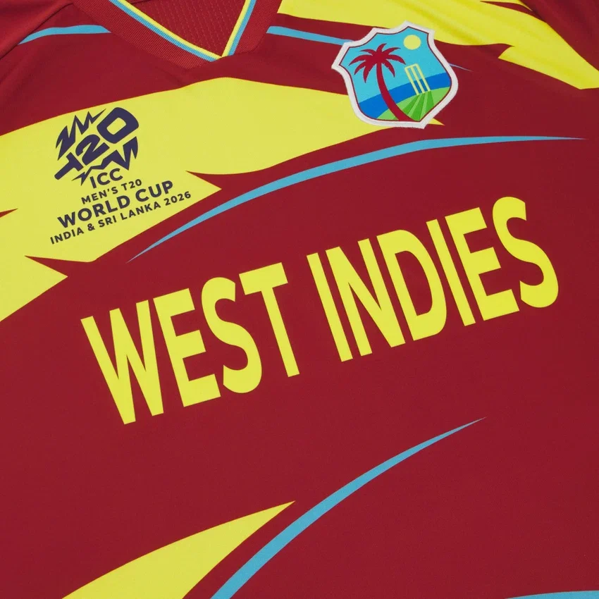 Camisas de partido T-20 junior de críquet de las Indias Occidentales para la Copa del Mundo de 2026 Camisas de partido T-20 junior de críquet de las Indias Occidentales para la Copa del Mundo de 2026