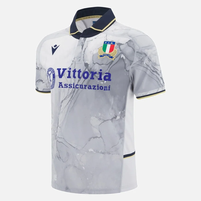 Camisas réplica de poliéster para adultos de Italia Rugby 2025/26 (visitante) Camisas réplica de poliéster para adultos de Italia Rugby 2025/26 (visitante)