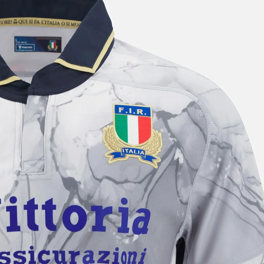 Camisas réplica de poliéster para adultos de Italia Rugby 2025/26 (visitante) Camisas réplica de poliéster para adultos de Italia Rugby 2025/26 (visitante)