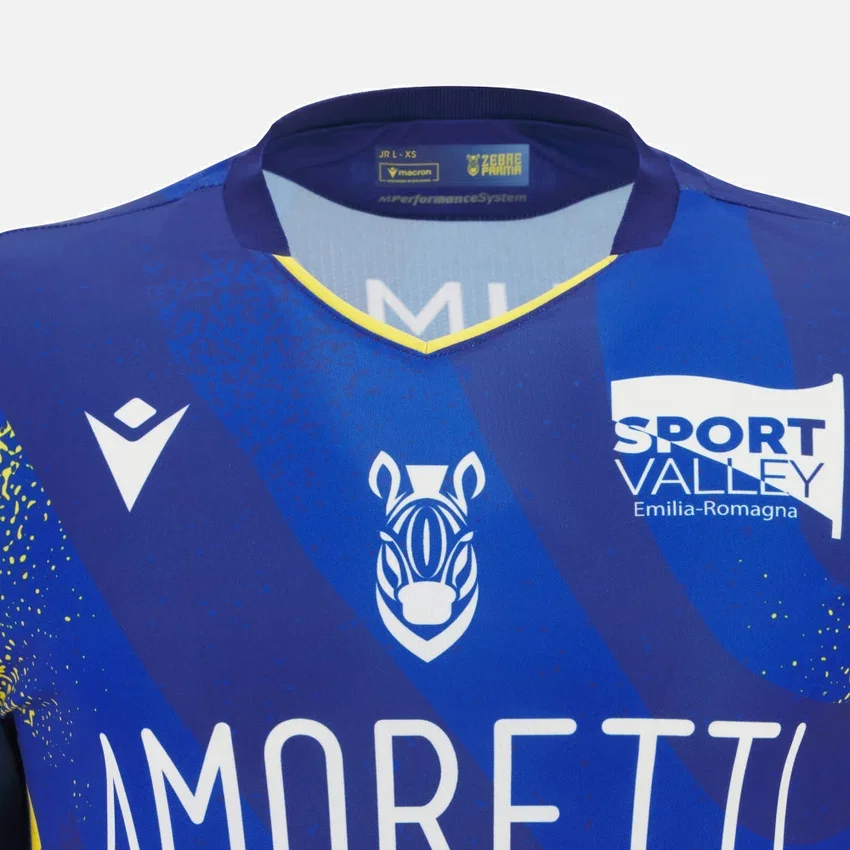 Camisas réplica local junior del Zebre Parma 2025/26 Camisas réplica local junior del Zebre Parma 2025/26