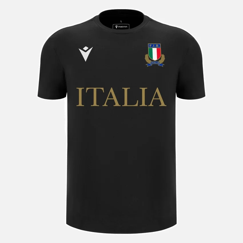 Camiseta de algodón de la línea para aficionados Italia Rugby 2025/26 para adultos Camiseta de algodón de la línea para aficionados Italia Rugby 2025/26 para adultos