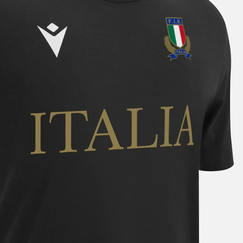 Camiseta de algodón de la línea para aficionados Italia Rugby 2025/26 para adultos Camiseta de algodón de la línea para aficionados Italia Rugby 2025/26 para adultos