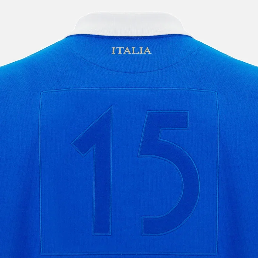 Camiseta de algodón de la línea para aficionados Italia Rugby 2025/26 para adultos Camiseta de algodón de la línea para aficionados Italia Rugby 2025/26 para adultos