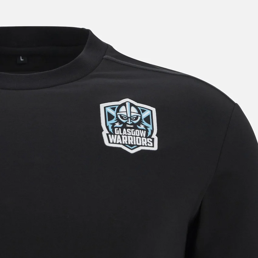 Camiseta de algodón negra Glasgow Warriors 2025/26 Camiseta de algodón negra Glasgow Warriors 2025/26