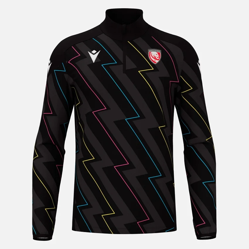 Camiseta de calentamiento con cremallera de 1/4 Gloucester Rugby 2025/26 Camiseta de calentamiento con cremallera de 1/4 Gloucester Rugby 2025/26