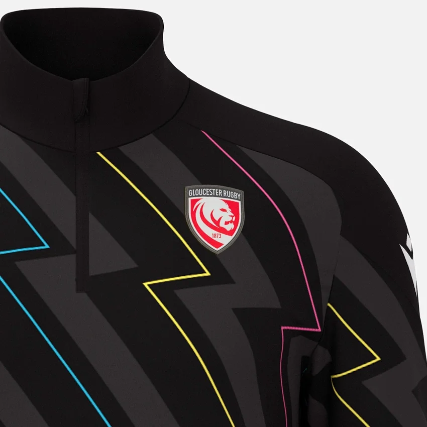 Camiseta de calentamiento con cremallera de 1/4 Gloucester Rugby 2025/26 Camiseta de calentamiento con cremallera de 1/4 Gloucester Rugby 2025/26