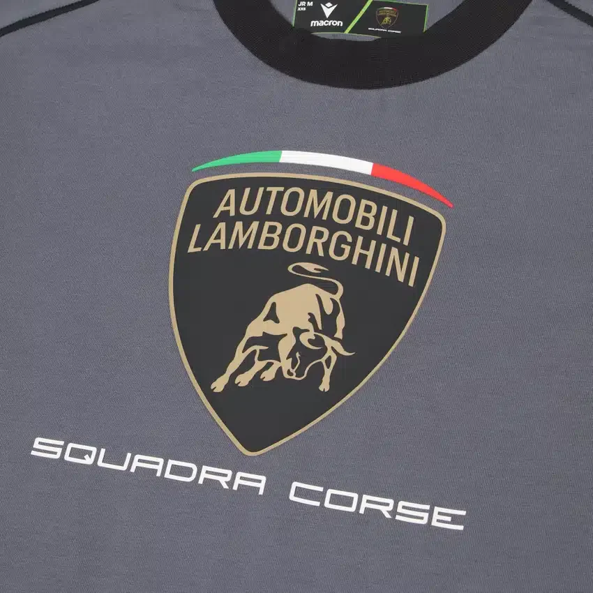 Camiseta deportiva gris para niño de Automobili Lamborghini Squadra Corse Camiseta deportiva gris para niño de Automobili Lamborghini Squadra Corse