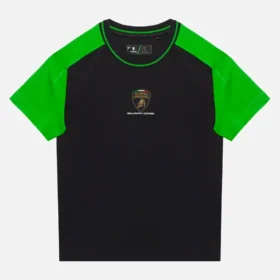 Camiseta deportiva infantil negra de Automobili Lamborghini Squadra Corse Camiseta deportiva infantil negra de Automobili Lamborghini Squadra Corse