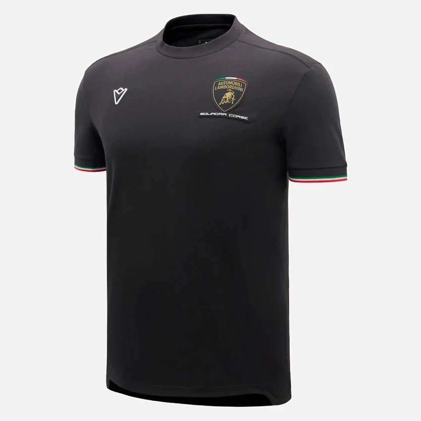 Camiseta deportiva tricolor negra para hombre de Automobili Lamborghini Squadra Corse