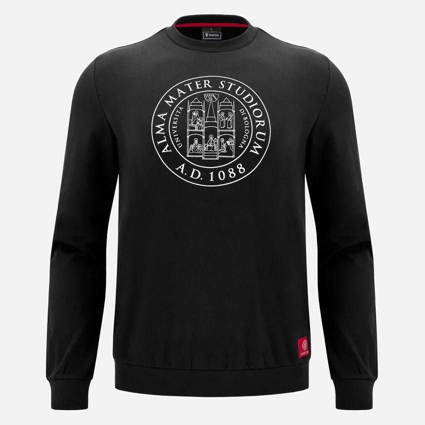 Colección Unibo Sudadera negra de cuello redondo sin cepillar para Adultos Colección Unibo Sudadera negra de cuello redondo sin cepillar para Adultos