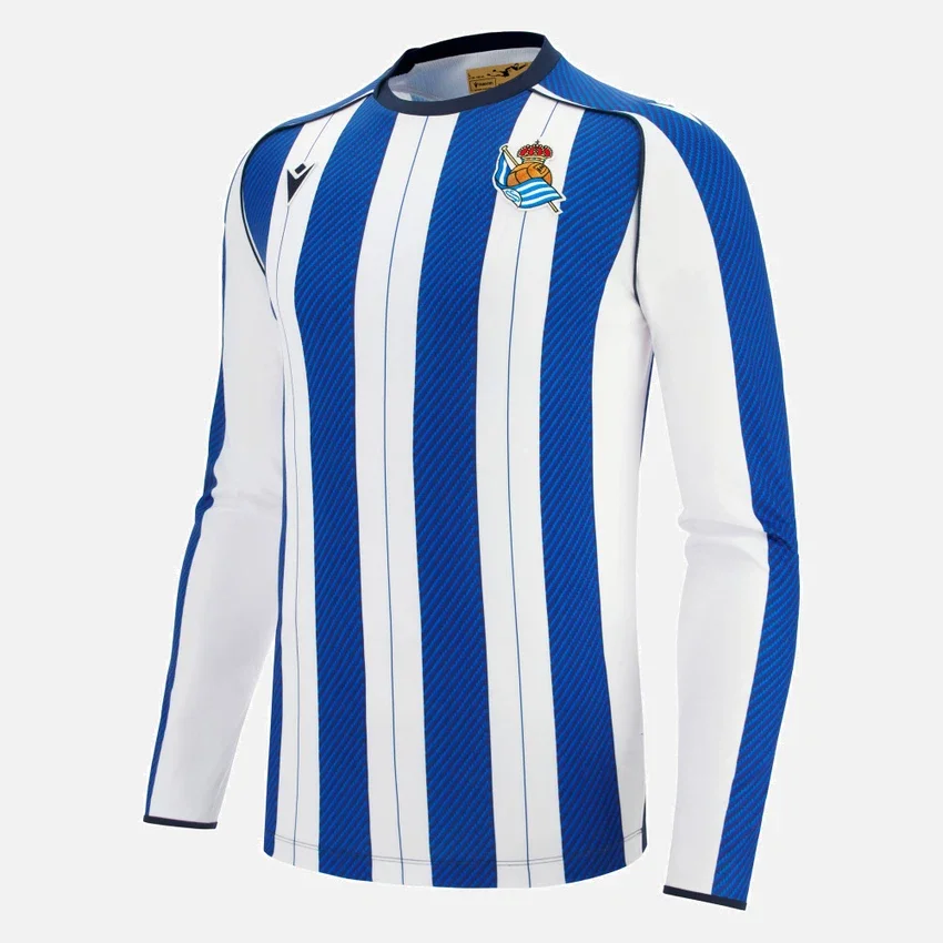 Equipación de local de manguitos largos para adultos de la Real Sociedad 2025/26 Equipación de local de manguitos largos para adultos de la Real Sociedad 2025/26