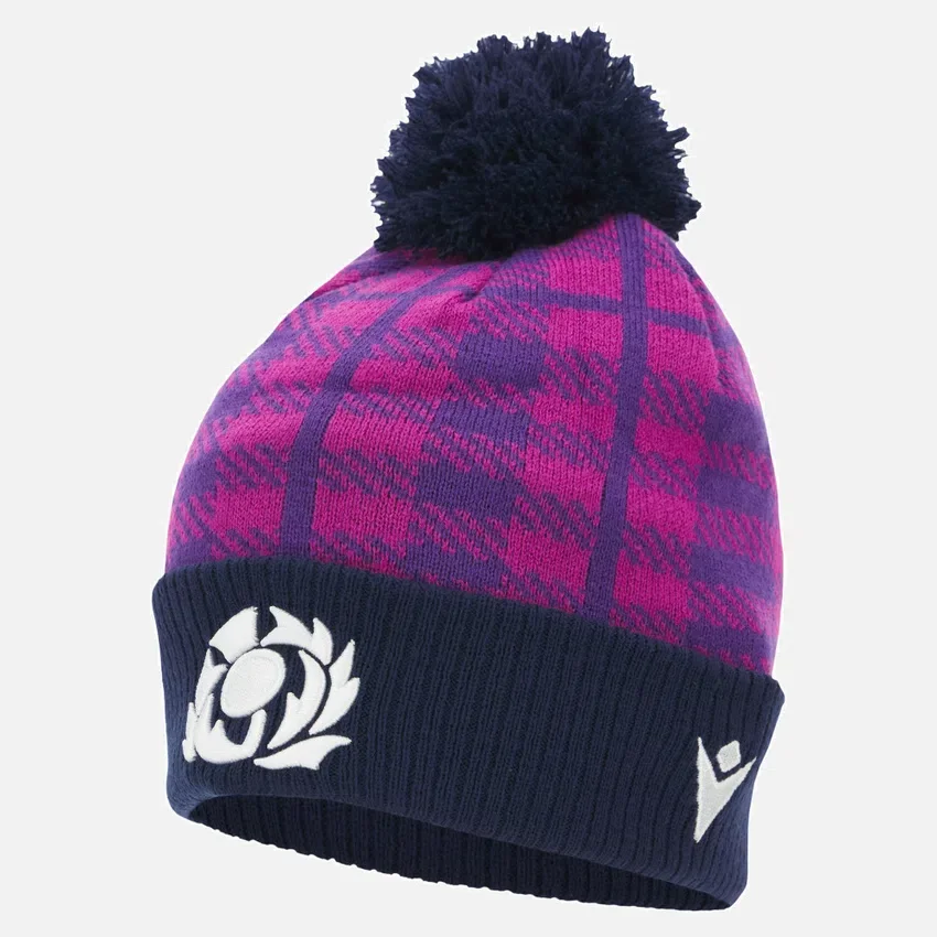 Gorro de pompón azul marino y morado Scottish Rugby 2025/26 Gorro de pompón azul marino y morado Scottish Rugby 2025/26