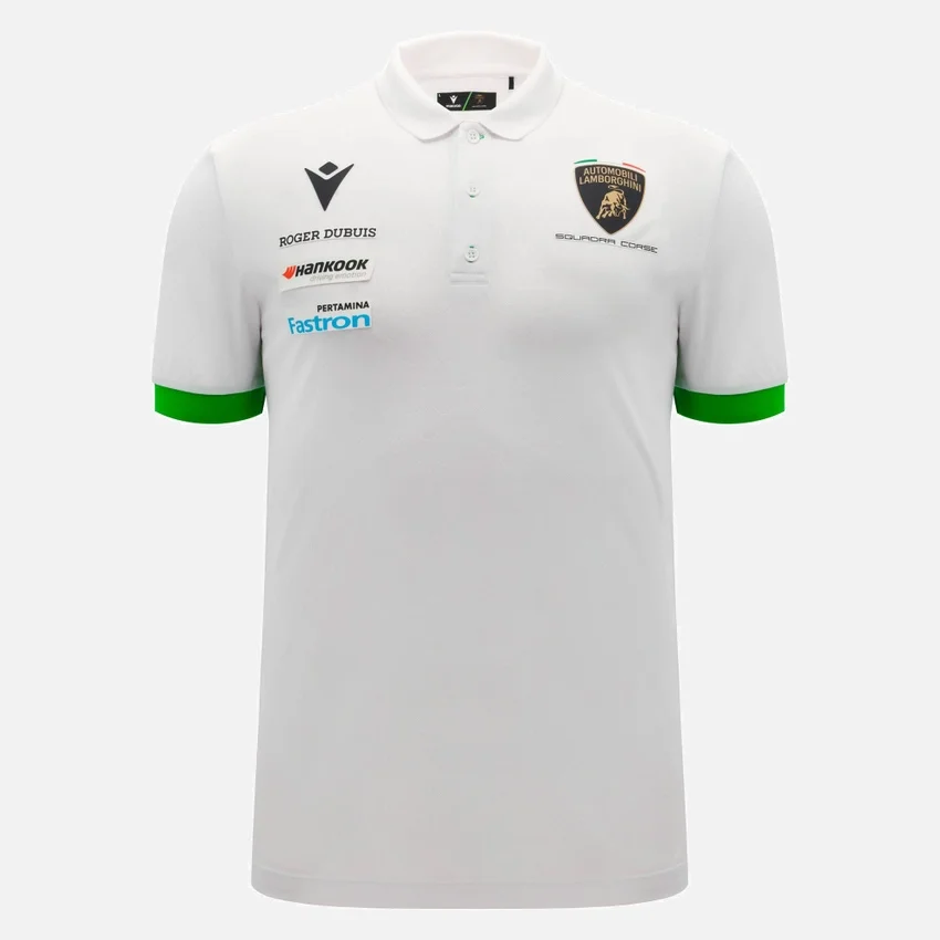 Polos blancos para hombres de Automobili Lamborghini Squadra Corse Polos blancos para hombres de Automobili Lamborghini Squadra Corse