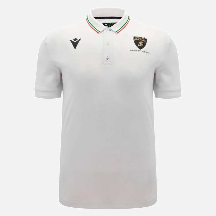 Polos blancos para hombres de Automobili Lamborghini Squadra Corse Polos blancos para hombres de Automobili Lamborghini Squadra Corse