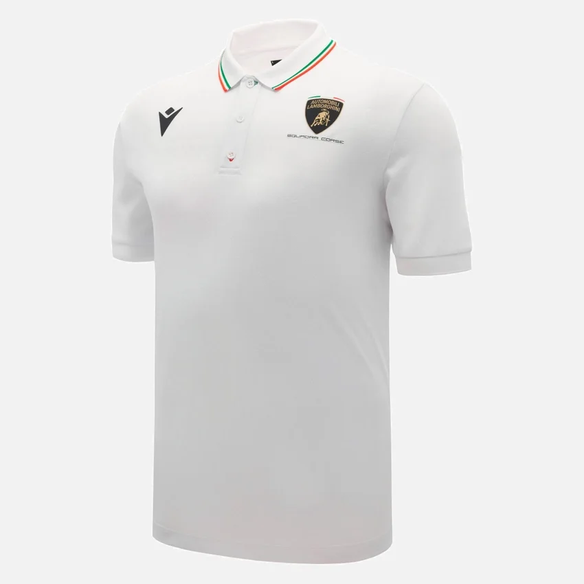 Polos blancos para hombres de Automobili Lamborghini Squadra Corse Polos blancos para hombres de Automobili Lamborghini Squadra Corse