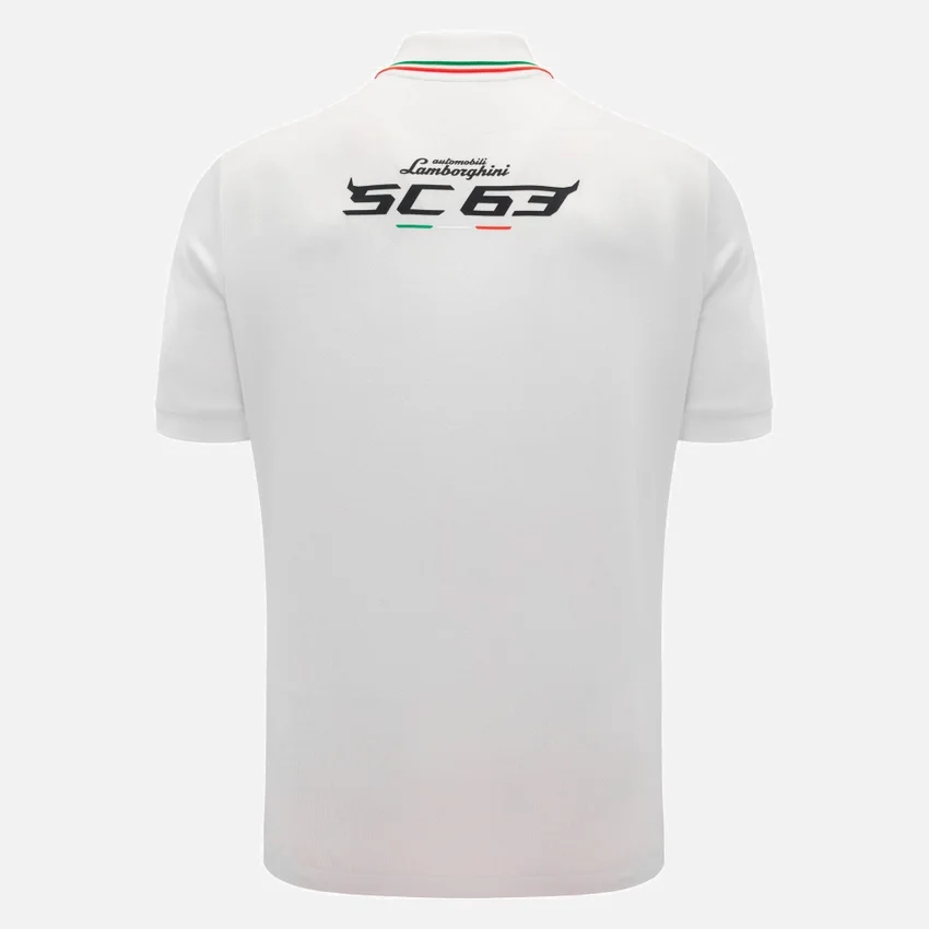 Polos blancos para hombres de Automobili Lamborghini Squadra Corse Polos blancos para hombres de Automobili Lamborghini Squadra Corse
