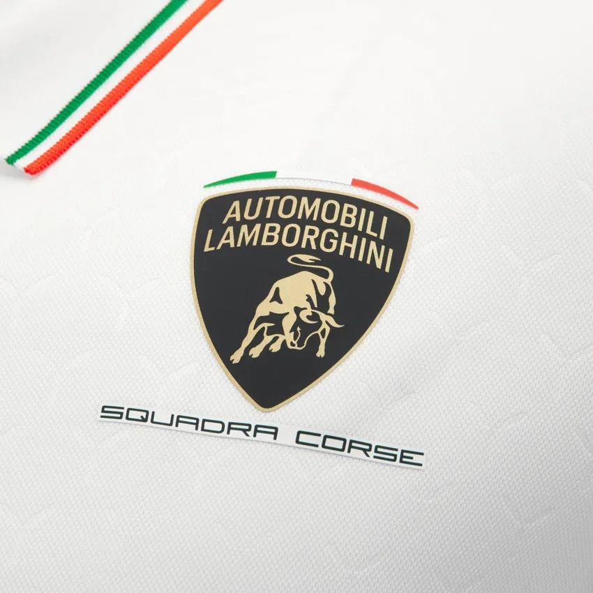 Polos blancos para hombres de Automobili Lamborghini Squadra Corse Polos blancos para hombres de Automobili Lamborghini Squadra Corse