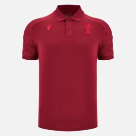 Polos de viaje rojo intenso de Welsh Rugby 2025/26 Polos de viaje rojo intenso de Welsh Rugby 2025/26