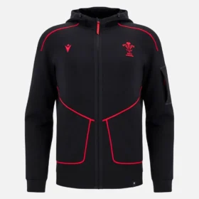 Sudadera con capucha Welsh Rugby 2025/26 Black Athleisure Tech