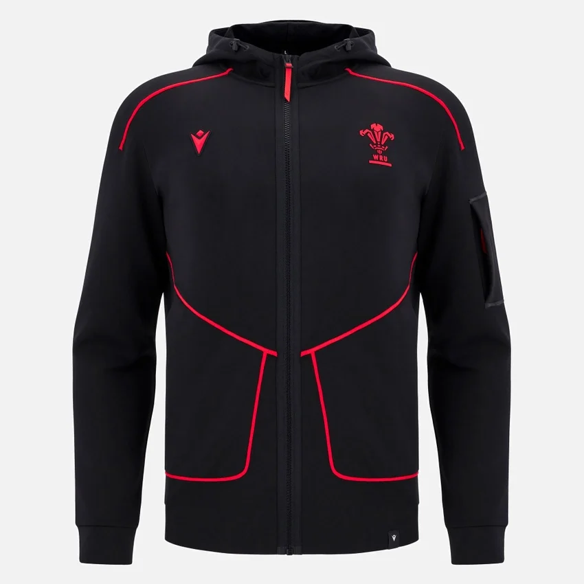 Sudadera con capucha Welsh Rugby 2025/26 Black Athleisure Tech Sudadera con capucha Welsh Rugby 2025/26 Black Athleisure Tech