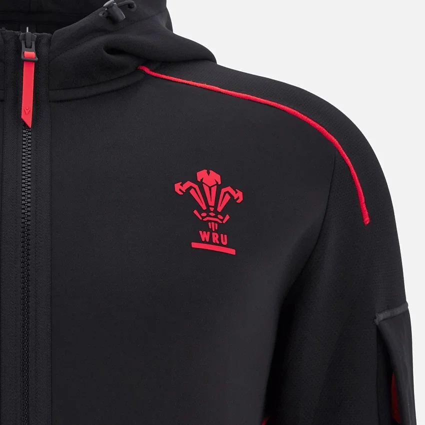 Sudadera con capucha Welsh Rugby 2025/26 Black Athleisure Tech Sudadera con capucha Welsh Rugby 2025/26 Black Athleisure Tech