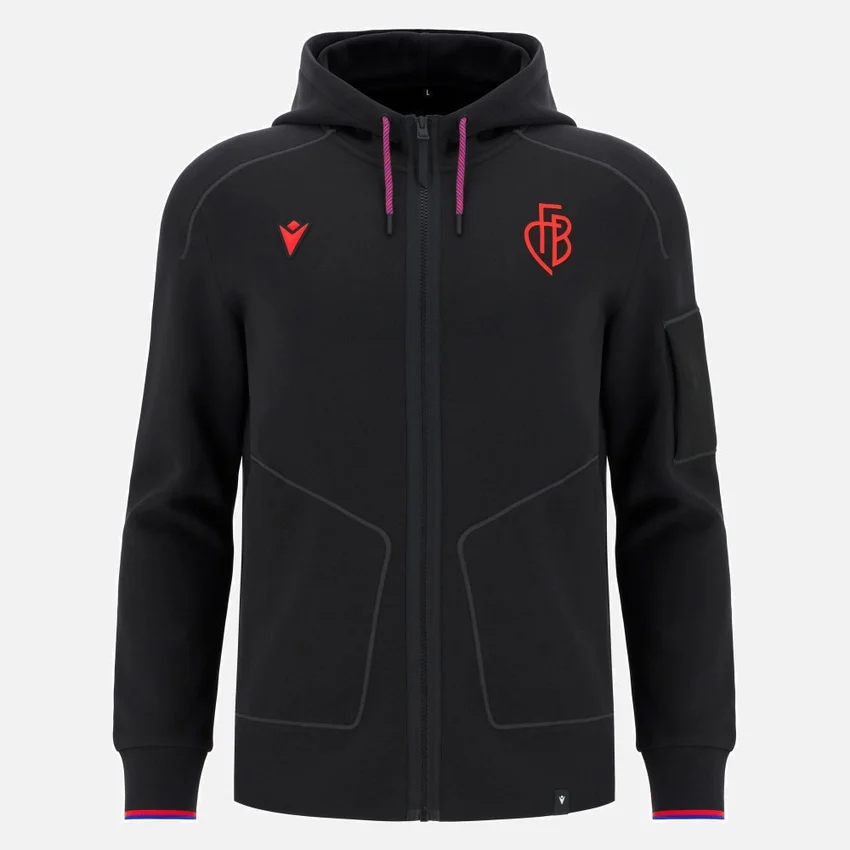 Sudadera con capucha y cremallera completa de algodón para adultos FC Basel 2025/26 Athleisure Sudadera con capucha y cremallera completa de algodón para adultos FC Basel 2025/26 Athleisure