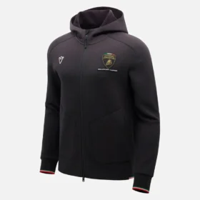 Sudadera con cremallera completa tricolor negra para hombre de Automobili Lamborghini Squadra Corse Sudadera con cremallera completa tricolor negra para hombre de Automobili Lamborghini Squadra Corse