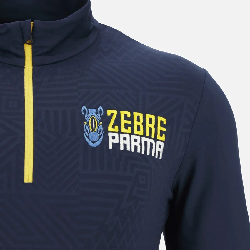 Sudadera de entrenamiento Zebre Parma 2025/26 Junior con cremallera de 1/4 Sudadera de entrenamiento Zebre Parma 2025/26 Junior con cremallera de 1/4
